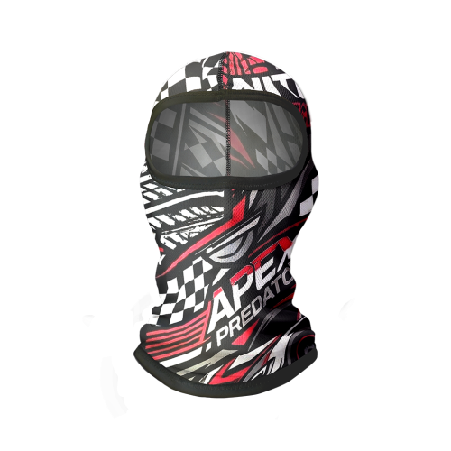 Kominiarka termoaktywna z własnym nadrukiem przedstawiona z frontu.