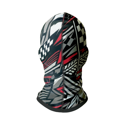 Kominiarka termoaktywna z własnym nadrukiem przedstawiona z z tyłu