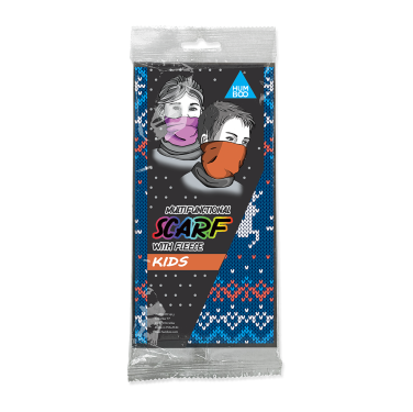 Humboo Strikking kids fleece neck warmer packed in transparent polybag
